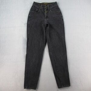 Marithe Francois Girbaud Vintage Black High Rise Tapered Mom Jeans Size 3/4 USA‎